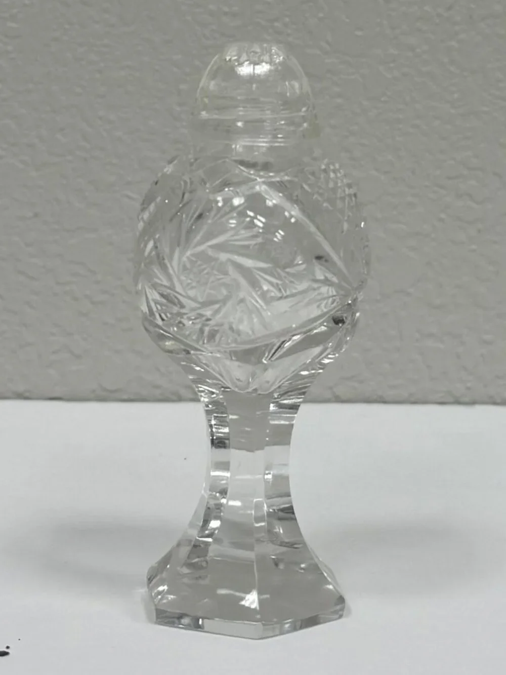 Vintage Bohemian Cut Crystal Salt of Pepper Shaker. KT